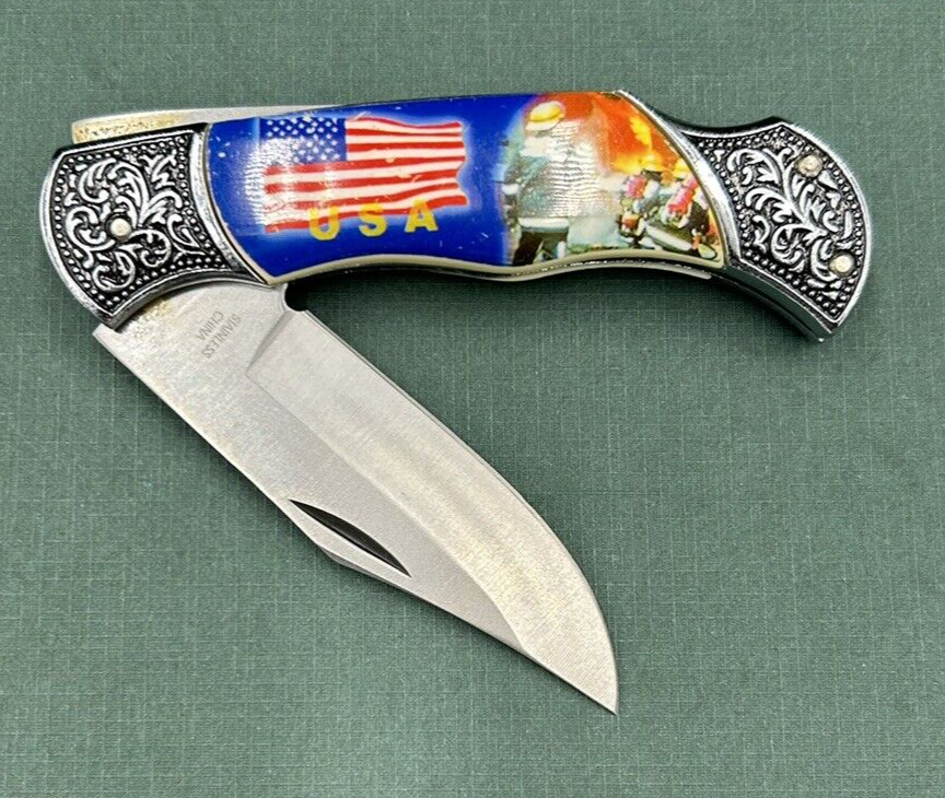 911 NY Fire Dept. メモリアルナイフ New Folding Knife FIRE DEPARTMENT 