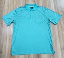 Greg Norman For Tasso Elba Play Dry Golf Polo Mens Sz XL, Turquoise W/Stripes