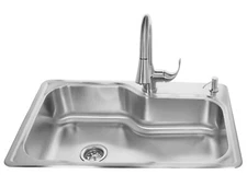 Waste Maid All-In-One 33" Single Bowl Brushed Stainless Steel Kitchen Sink Combo