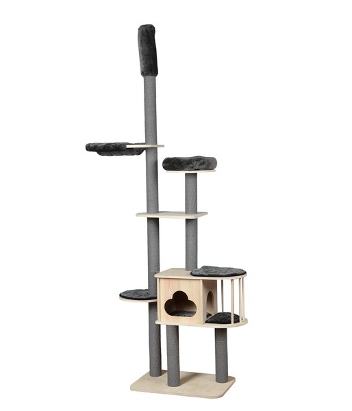 Kratzbaum Bombay FüR Katzen Ca.68 X 234-259 X 48 Cm Braun/Grau, Dehner Lieblinge-image