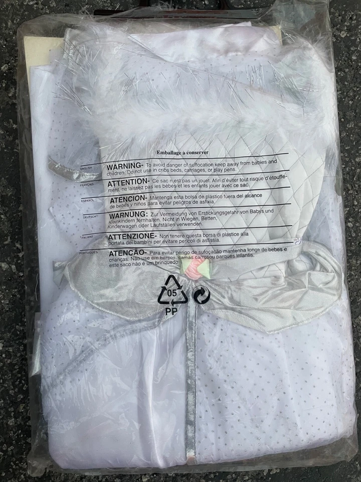 BARBIE White Angel Dress Girls Costume WITH Halo & Wings, Size S (4-6) BRAND NEW - Image 3 of 4