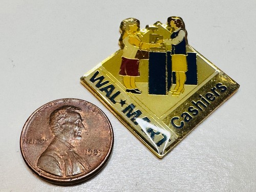 Walmart Wal-Mart Employee Associate Lapel Hat Pin Vintage Cashiers Self Checkout - Picture 2 of 2