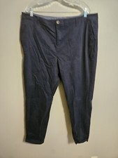 Tommy Hilfiger Womens Plus Navy Stretch Straight Chino Pants Size 18W