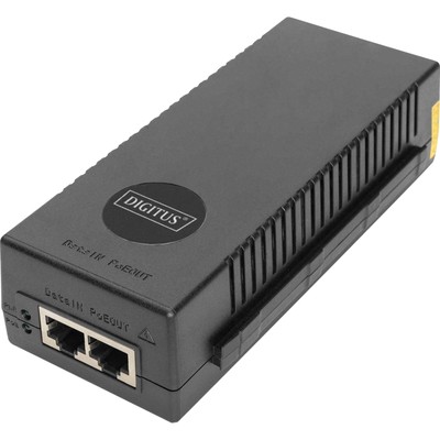 Digitus 10 Gigabit Ethernet PoE+ Injektor, 802.3at, 30 W, PoE-Injektor, schwarz