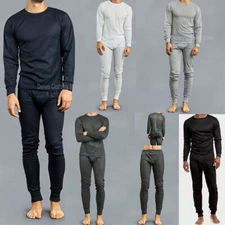 2 Pieces Men's Warm Winter Thermal Long Johns Top Bottom Underwear Set S to 3XL