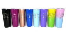 Best Sister Ever Gift -26 oz Skinny Stainless Steel Tumbler Engraved Cup w/Straw