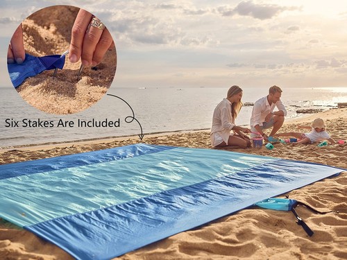 WEKAPO Beach Blanket Sandproof, Extra Large Beach Mat, Big & Compact Sand Fre... - Picture 6 of 9