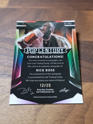 2023 Foglia Pop Century Auto RICK ROSS /20 SP BA-RR2 - Foto 3 di 3
