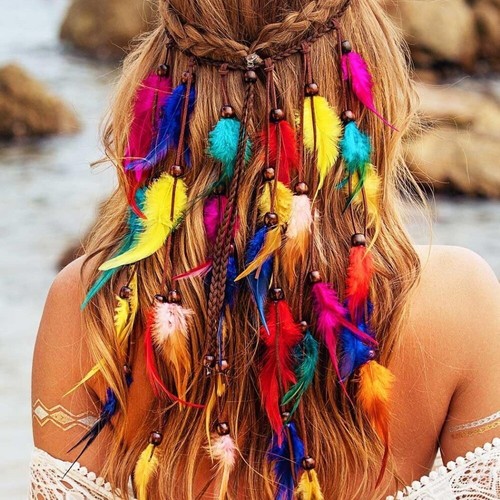 Tassel Feather Headband Adjustable Rainbow Indian Headband Festive - Picture 16 of 16