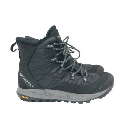 MERRELL Antora Womens 7 Gray Black Sneaker Boot Fleece Lined  Waterproof