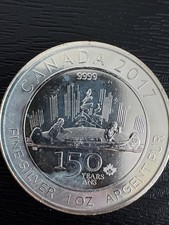 2017 Canada 1oz Ounce 150th Voyageur 9999 Silver Bullion Coin 74.54 per troy oz