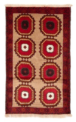 Vintage Geometric Area Rug 3'7'' x 5'7'' Traditional Hand-Knotted Wool Carpet