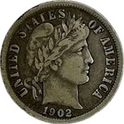 1902 Barber Silver Dime in a SAFLIP® - VF+