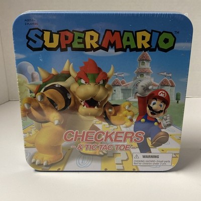 USAopoly Super Mario Vs Bowser Checkers And Tic Tac Toe Game Set NEW 