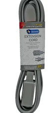 9ft Extension Cord 3 Outlet Indoor Use 16AWG 13A 125V 1625W Gray NEW