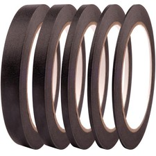 DOAY 5 Rolls Pinstripe Tape - 1/16", 1/8", 1/4", 1/2", 3/4" x 30 Yards, Black