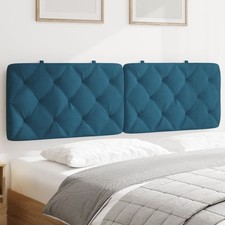 Vidaxl Cuscino Testiera Blu 120 Cm In Velluto - 8