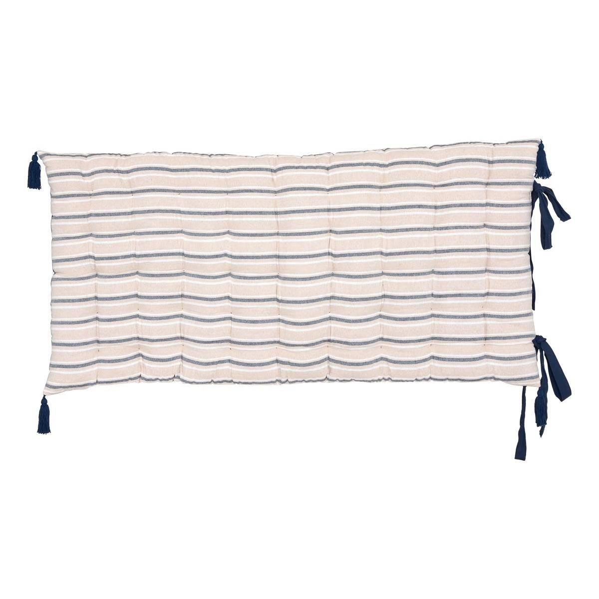 Matelas de sol en coton Groove 60x120cm bleu marine capitonné