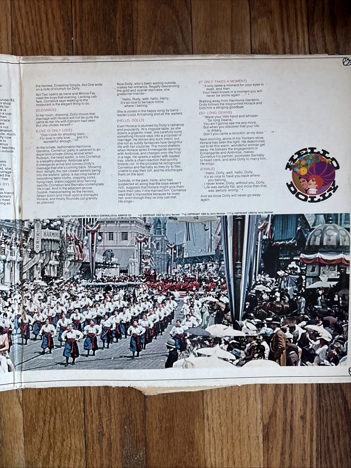 HELLO DOLLY SOUNDTRACK VERY RARE LP SPAIN BARBRA STREISAND LOUIS ARMSTRONG 1969 - Image 3 of 4