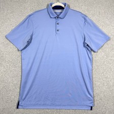 Greyson Polo Shirt Mens Large Performance Golf Solid Blue Stretch Short Sleeve