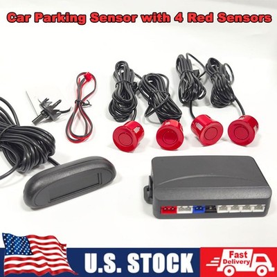 Car Parking Sensor Kit Reverse LED Monitor Radar Detector System +4 Red Sensors