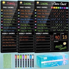 Magnetic Chore Chart for Kids with 8 Markers,3 Pack 8"x12", Cc-3pack-black