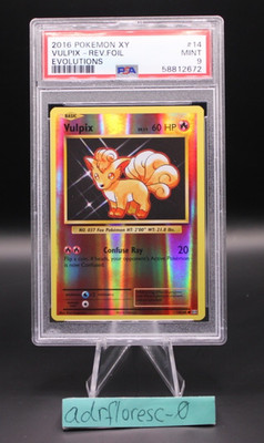 Pokemon 2016 XY Evolutions 14/108 VULPIX Reverse Holo Foil PSA 9