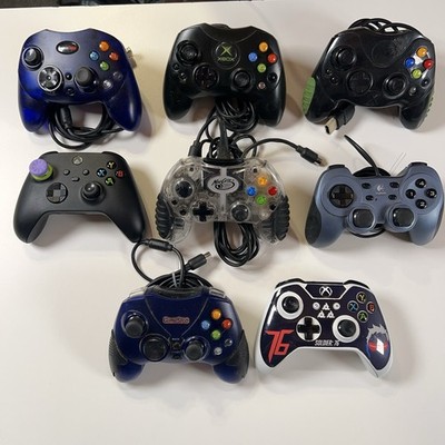 Lot of 8 Xbox/ PC Controllers OEM & 3rd Party FOR PARTS/ REPAIR AS-IS!