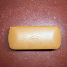 Fossil Sunglasses Eyeglasses Hard Shell Brown Leather Case