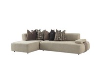 Beiges Ecksofa Wohnzimmer Designer Couch LuxuriöSes Textilsofa