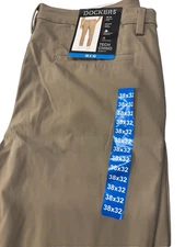 Dockers Slim Fit Tech Chino Pants Size 38x32 Khaki Performance Stretch