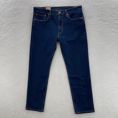 Levis Jeans Mens 36x32 Blue 502 Taper Fit Medium Wash Stretch Denim Preppy New