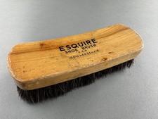Vintage Wooden Esquire Shoe Brush 100 Horse Hair U.S.A. 6.75" Long