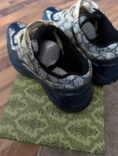 Gucci Herren Sneaker Rhyton Blau Beige Logo-Muster EU 45 Low Top