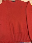 Men’s Pullover Red Sweater Polo Ralph Lauren Brand Sz Large 100% Cotton — photo 1