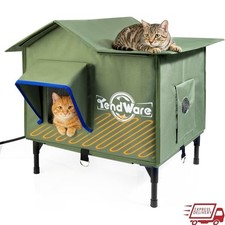 Heated Outdoor Cat House Waterproof Windproof Portable Easy Assembly Stray Cats