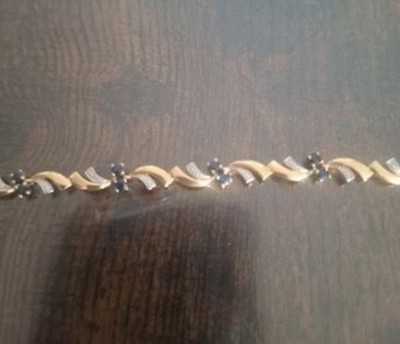 Armband Saphire und 18k Gold. Armband Blumen und Blätter