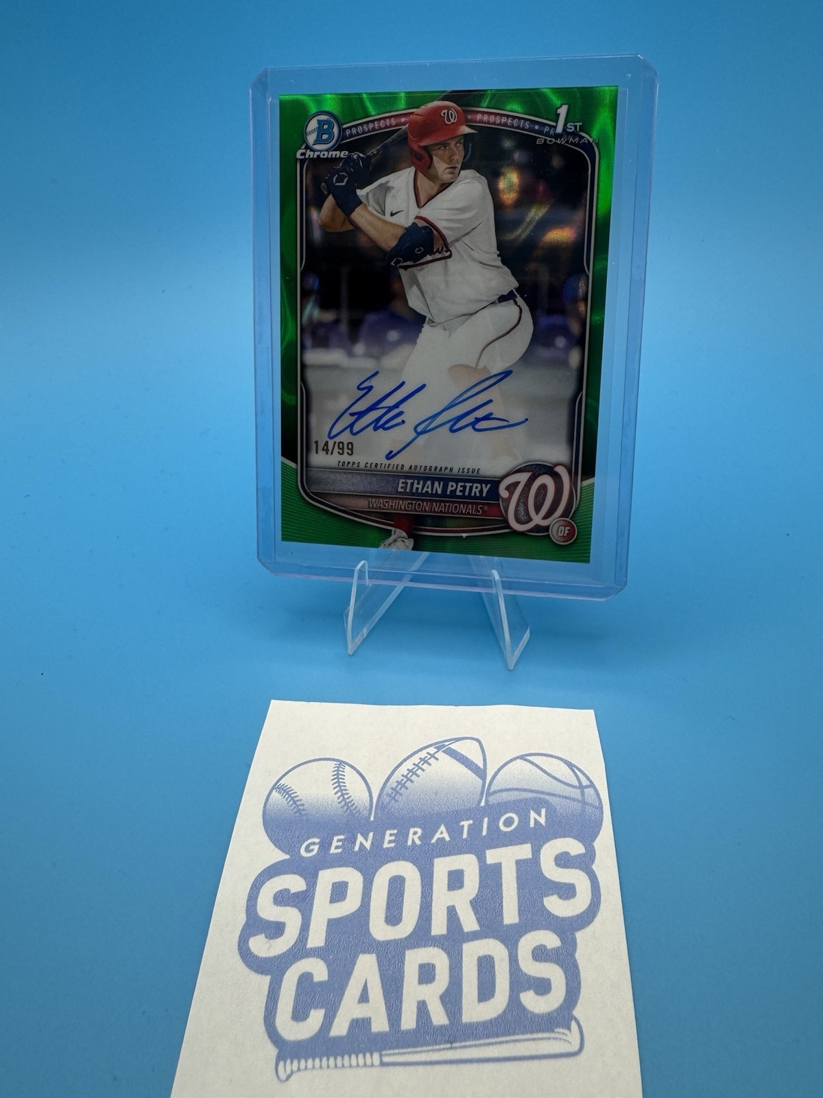 2025 Bowman Chrome Draft 1st Bowman Ethan Petry  Green Auto /99 (RC/AU)