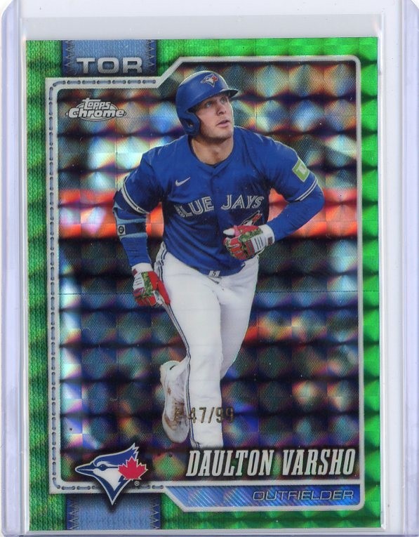 DAULTON VARSHO 2026 Topps Chrome Green Geometric Refractor #/99 Blue Jays
