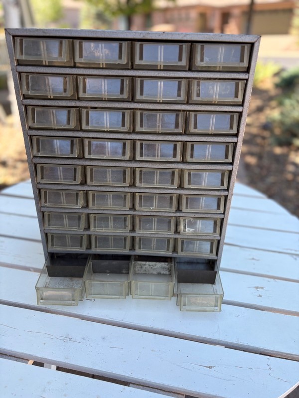 Vintage Plastic 36 Drawer Small Parts Organizer Storage Bin Craft Cabinet Gray