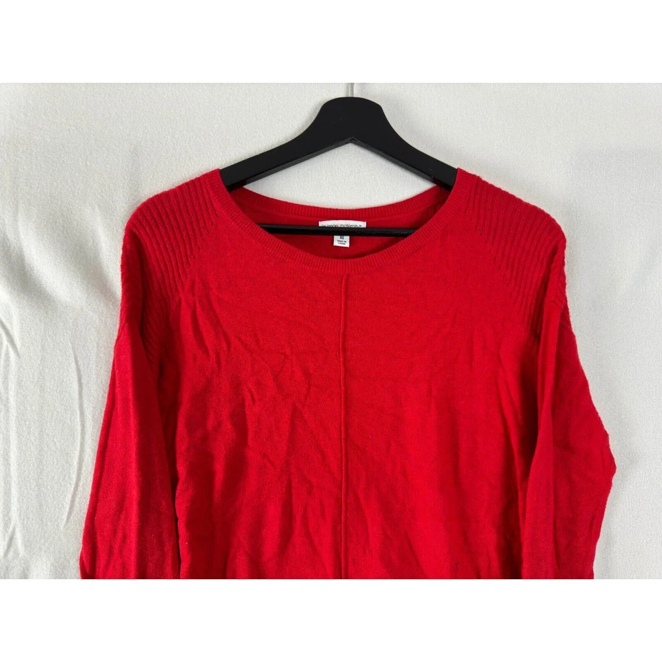 Sudadera Liz Lange Maternidad Talla XS Acanalada Manga Larga Rojo Top Foto 4 de 4