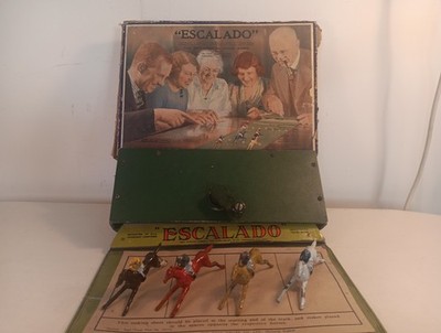 Frühes mechanisches Rennspiel ''ESCALADO'' von Chad Valley. Vintage Gesellschaftsspiele