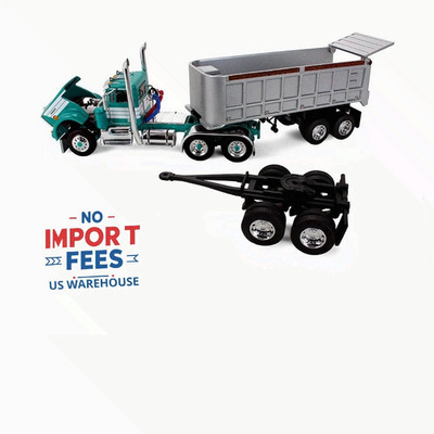 KENWORTH W900A DAY CAB & DUAL TRAILERS TURQUOISE 1/64 BY DCP/FIRST GEAR 60-2291