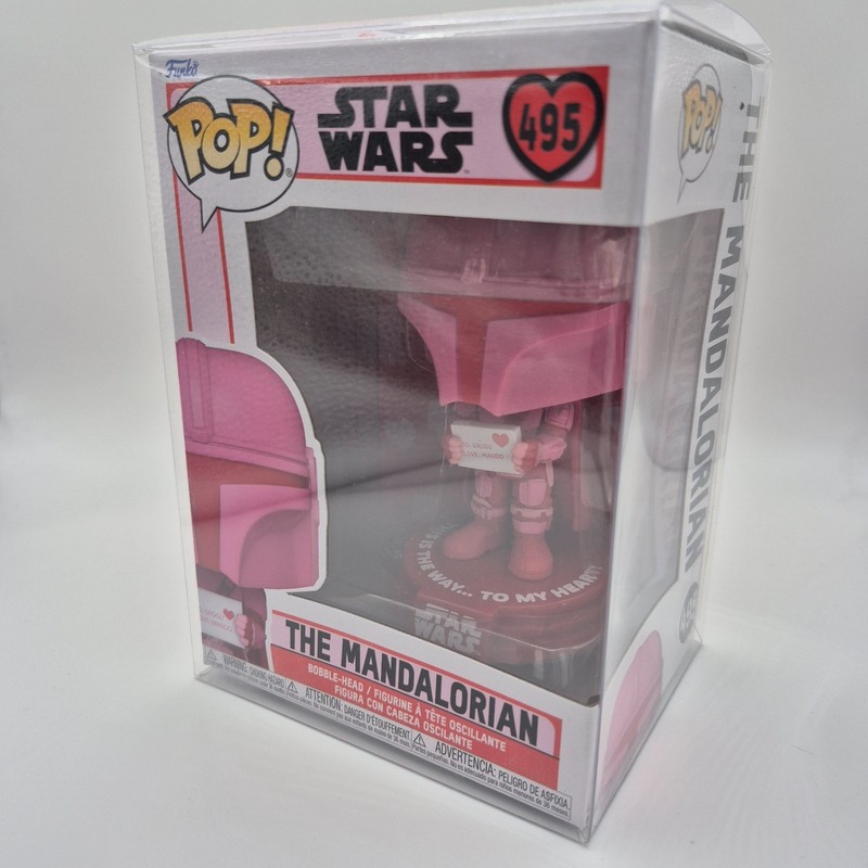 Funko Pop Star Wars Mandalorian Valentine’s Day 495 + Pop Protector Included