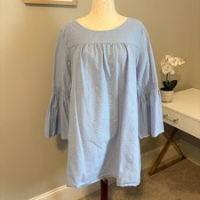 Crown & Ivy Light Blue Smocked Sleeve Swing Dress | Size XL