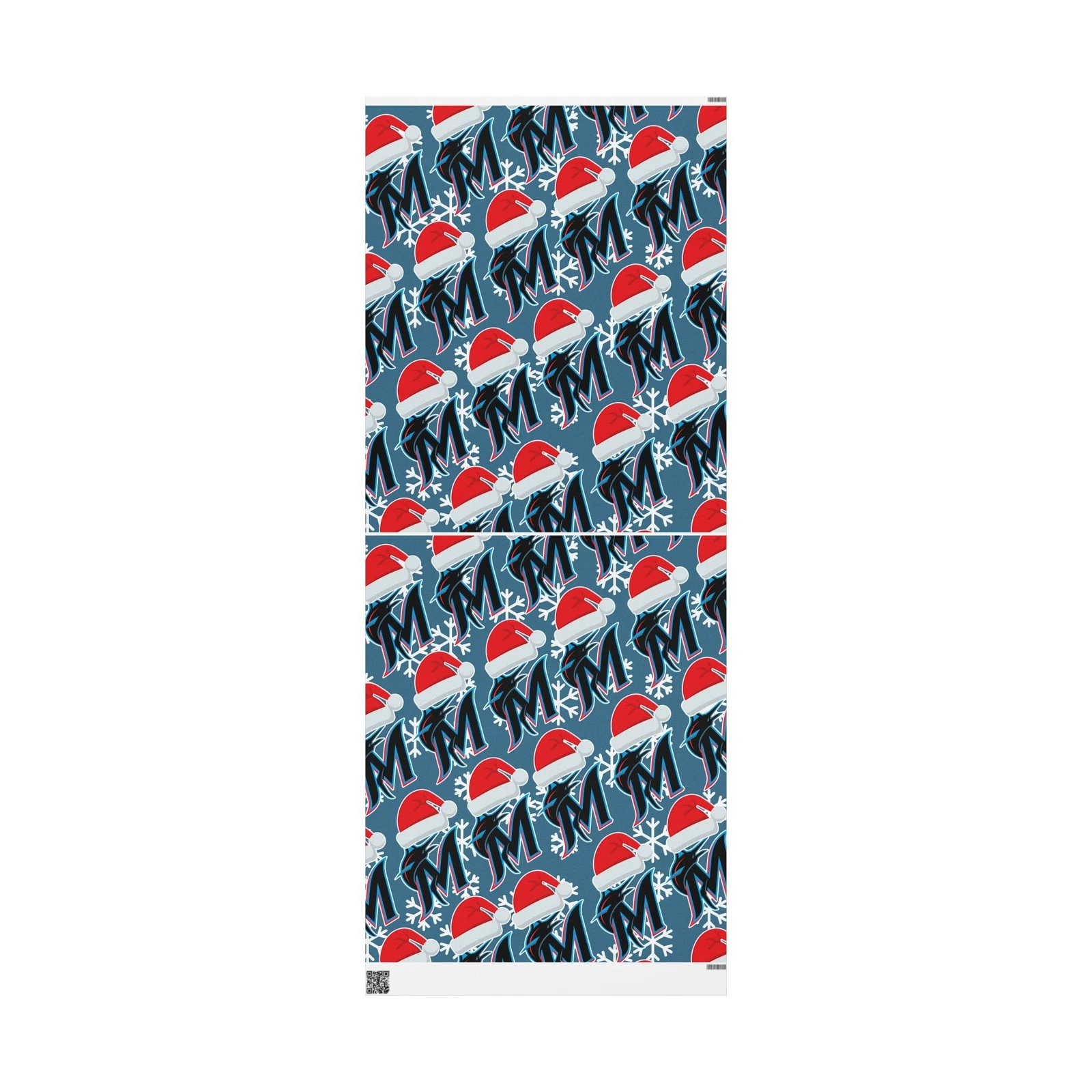 Miami Marlins Wrapping Papers, Christmas Gift Wrap, Baseball Team Holiday