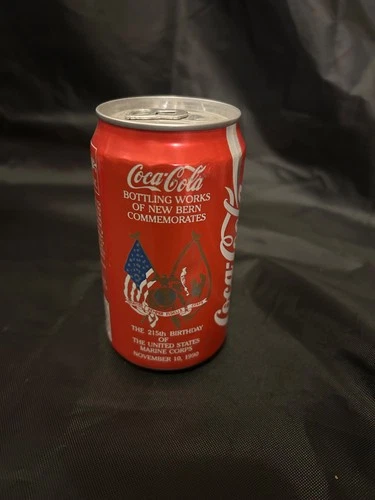 Vintage Coca Cola 215th Birthday USMC 12 Oz. Aluminum Stay Tab Empty Soda Can