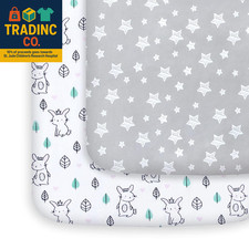 Pack and Play Sheets, 2 Pack Mini Crib Sheets, Stretchy Playard Fitted Sheet, Co