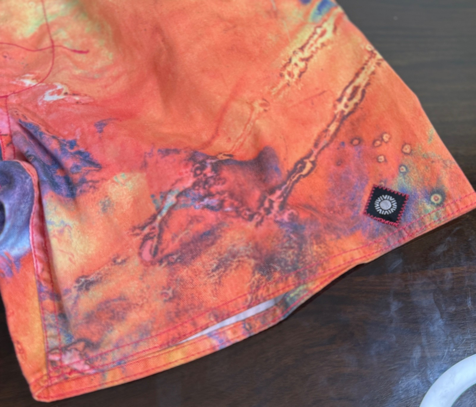 Amazing multicolour tie dye board shorts designed by Rhythm size 34/36 image 2