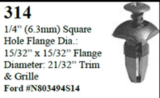 100 Pcs Push Type Retainer Clips Fastener Compatible with Ford N803494S14